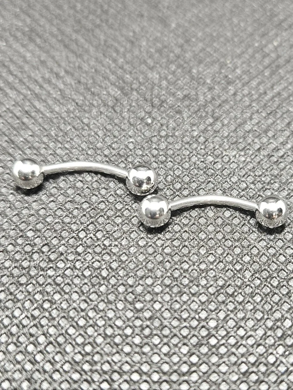 2 Curved Eyebrow Barbell 16 GA - 1.2mm Surgical Steel Length 3/8
